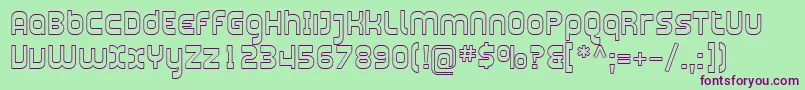 Sfplasmaticaoutline Font – Purple Fonts on Green Background