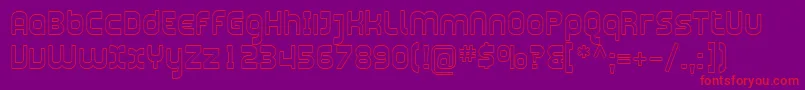 Sfplasmaticaoutline-Schriftart – Rote Schriften auf violettem Hintergrund