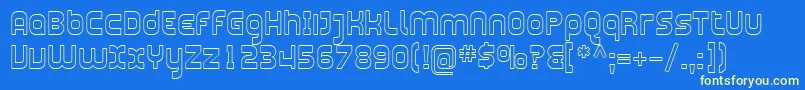 Sfplasmaticaoutline Font – Yellow Fonts on Blue Background