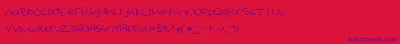 Kristinprint Font – Purple Fonts on Red Background
