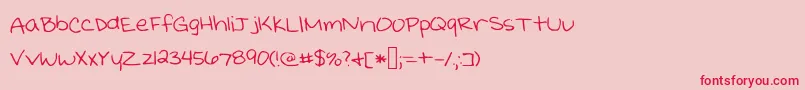 Kristinprint Font – Red Fonts on Pink Background
