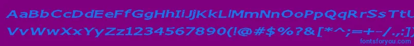 ChizzWideItalic Font – Blue Fonts on Purple Background