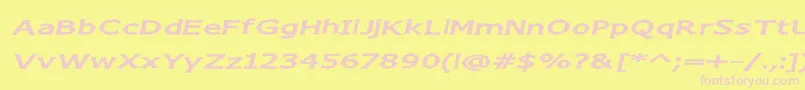 ChizzWideItalic Font – Pink Fonts on Yellow Background