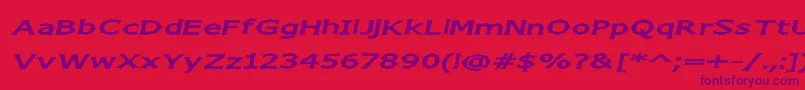 ChizzWideItalic Font – Purple Fonts on Red Background