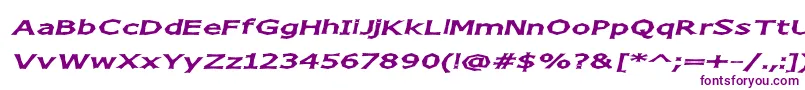 ChizzWideItalic Font – Purple Fonts on White Background