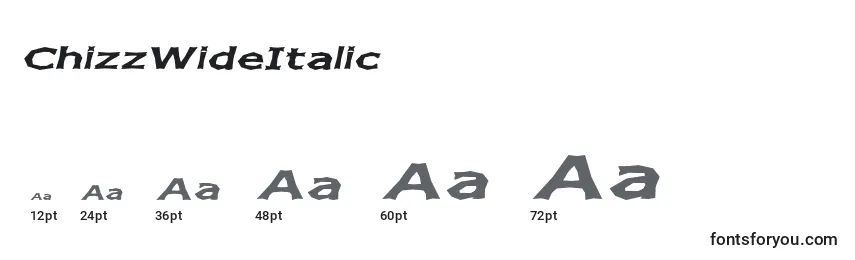 ChizzWideItalic Font Sizes