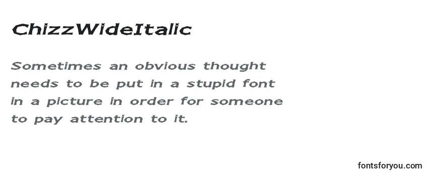 Review of the ChizzWideItalic Font