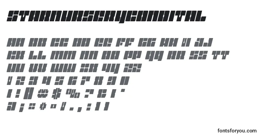 Czcionka Starnurserycondital – alfabet, cyfry, specjalne znaki