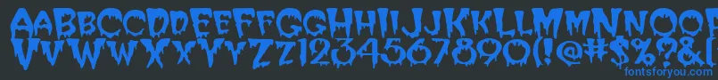 Creeper Font – Blue Fonts on Black Background