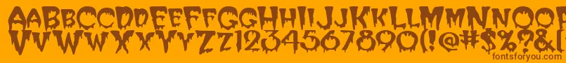 Creeper Font – Brown Fonts on Orange Background