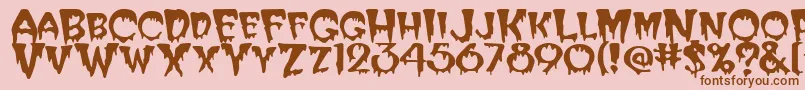 Creeper Font – Brown Fonts on Pink Background