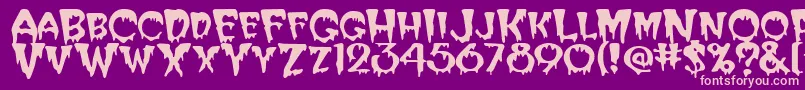 Creeper Font – Pink Fonts on Purple Background