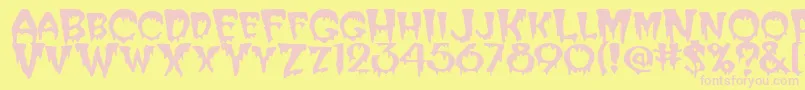 Creeper Font – Pink Fonts on Yellow Background