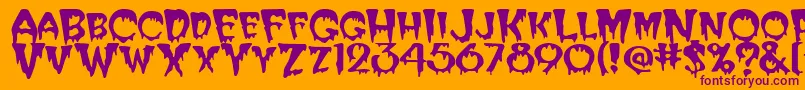 Creeper Font – Purple Fonts on Orange Background