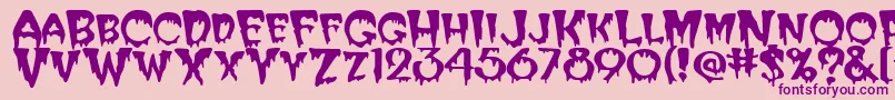 Creeper Font – Purple Fonts on Pink Background