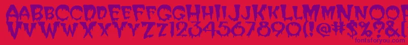 Creeper Font – Purple Fonts on Red Background
