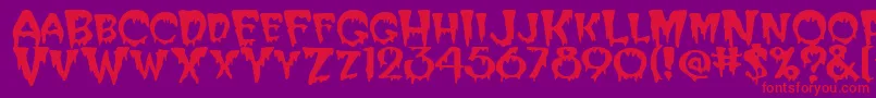 Creeper Font – Red Fonts on Purple Background