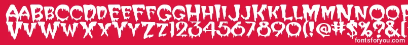 Creeper Font – White Fonts on Red Background