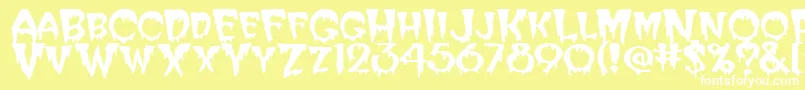 Creeper Font – White Fonts on Yellow Background