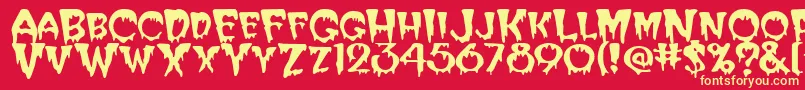 Creeper-Schriftart – Gelbe Schriften auf rotem Hintergrund
