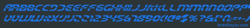 フォントStarfbv2bi – 黒い背景に青い文字