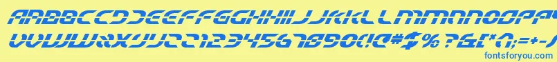 Starfbv2bi-Schriftart – Blaue Schriften auf gelbem Hintergrund