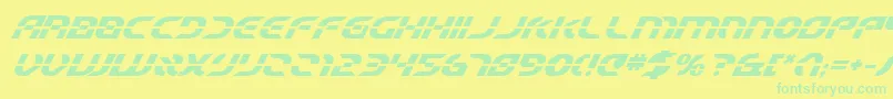 フォントStarfbv2bi – 黄色い背景に緑の文字