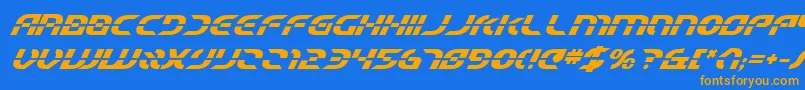 Fonte Starfbv2bi – fontes laranjas em um fundo azul