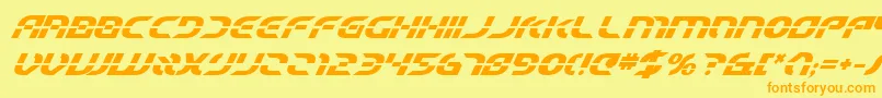 Starfbv2bi-Schriftart – Orangefarbene Schriften auf gelbem Hintergrund