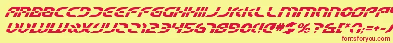 Starfbv2bi-Schriftart – Rote Schriften auf gelbem Hintergrund