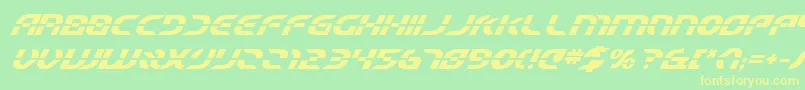 Fonte Starfbv2bi – fontes amarelas em um fundo verde