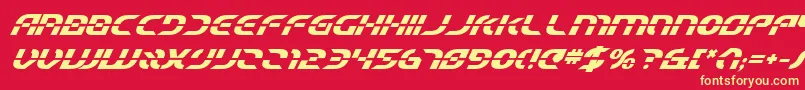Fonte Starfbv2bi – fontes amarelas em um fundo vermelho