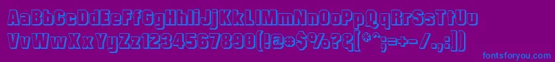 MisterBelvedere3D-Schriftart – Blaue Schriften auf violettem Hintergrund