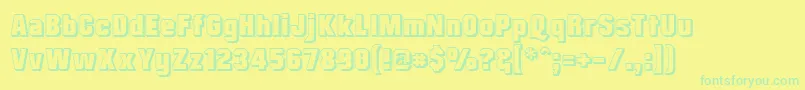 MisterBelvedere3D Font – Green Fonts on Yellow Background