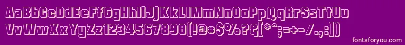 Więcej informacji o czcionce MisterBelvedere3D Czcionka MisterBelvedere3D – różowe czcionki na fioletowym tle