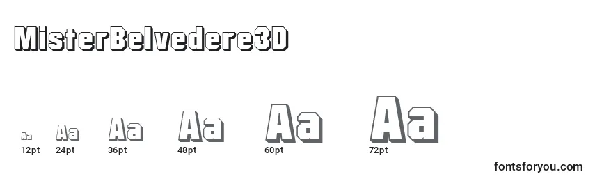 Размеры шрифта MisterBelvedere3D