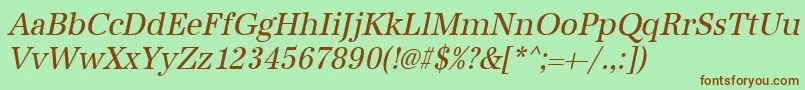 UrwantiquatextnarOblique Font – Brown Fonts on Green Background