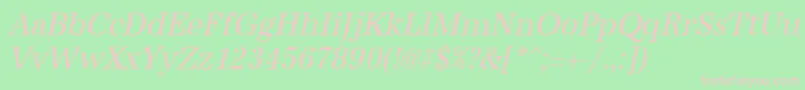 UrwantiquatextnarOblique Font – Pink Fonts on Green Background