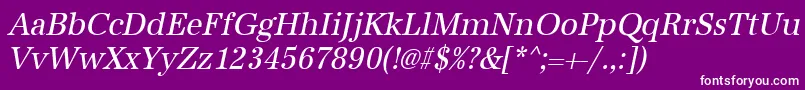 UrwantiquatextnarOblique Font – White Fonts on Purple Background