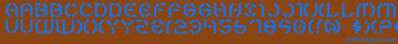 フォントYear3000 – 茶色の背景に青い文字