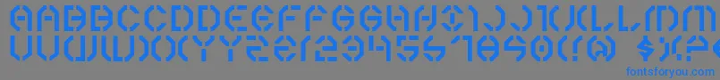 フォントYear3000 – 灰色の背景に青い文字