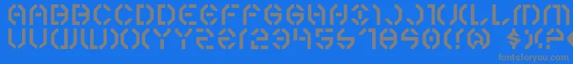フォントYear3000 – 青い背景に灰色の文字