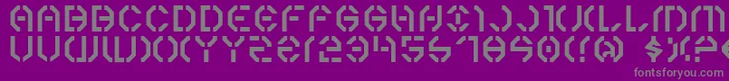 フォントYear3000 – 紫の背景に灰色の文字