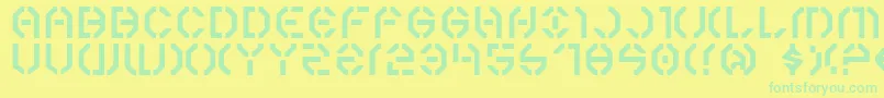 Year3000-Schriftart – Grüne Schriften auf gelbem Hintergrund