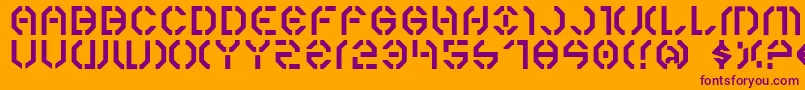 フォントYear3000 – オレンジの背景に紫のフォント
