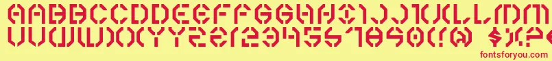 Year3000 Font – Red Fonts on Yellow Background