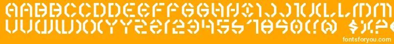 フォントYear3000 – オレンジの背景に白い文字