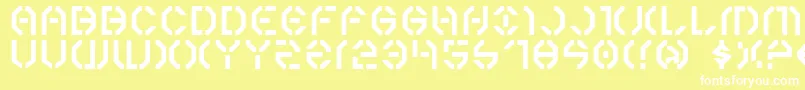 フォントYear3000 – 黄色い背景に白い文字