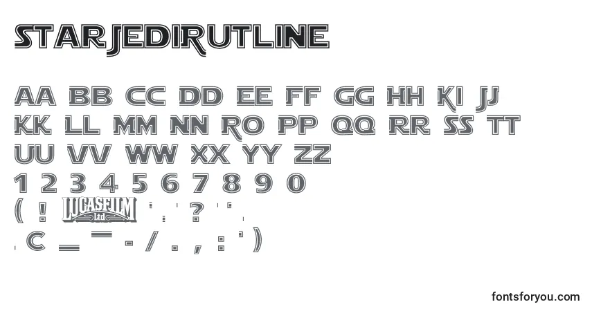 StarJediOutline-fontti – aakkoset, numerot, erikoismerkit
