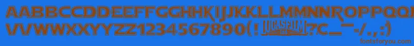 StarJediOutline Font – Brown Fonts on Blue Background